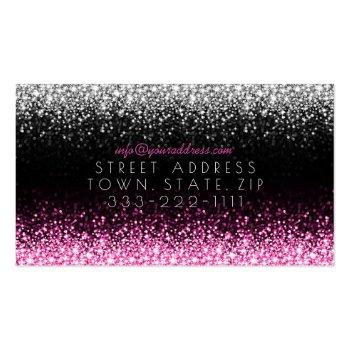 Small Glitter White & Pink Star Rain Makeup Artist Card Back View