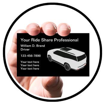 glossy ride share driver business cards