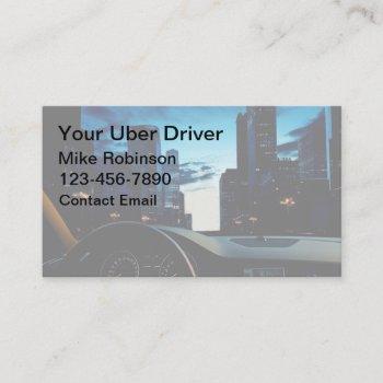 glossy uber car service driver business cards