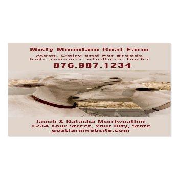 Small Goat Farm Dairy Or Breeder Business Card Front View
