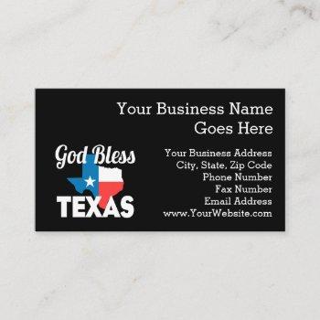 god bless texas business card