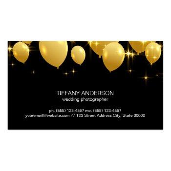 Small Gold Balloons Event Planner Business Card Back View