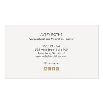 Small Gold Bamboo Wood Chinese Medicine Business Card Back View