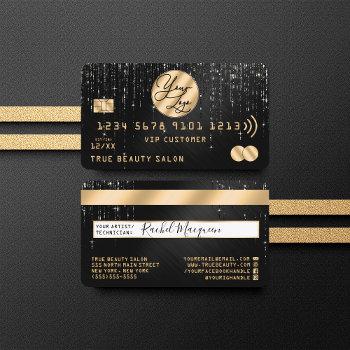 gold black glitter drips logo credit  business card