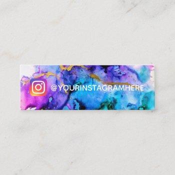 gold blue purple watercolor social media instagram mini business card