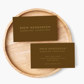 gold brown | minimalist modern professional bronze business card