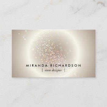 gold celestial confetti circle event planner business card