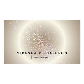 Small Gold Celestial Confetti Circle Event Planner Business Card Front View