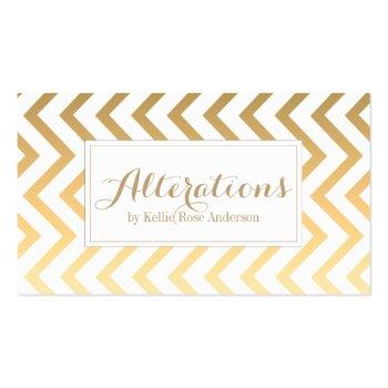 Small Gold Chevron Business Card Template Front View