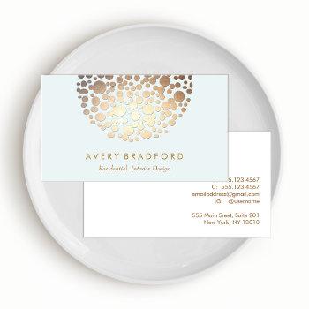 gold circles embossed look business card