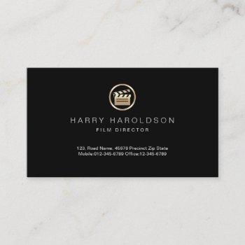 gold clapperboard icon film director visual arts business card