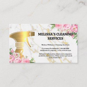 gold cleaning spray | flowers business card