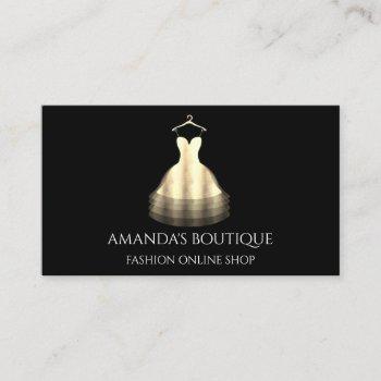 gold dress logo fashion boutique online shop faux business card