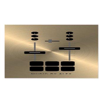 Small Gold Faux Dj Business Card | Modern Professional Front View