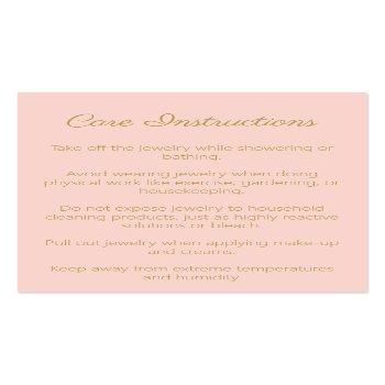 Small Gold Foil Geometric Jewelry Care Business Card Back View