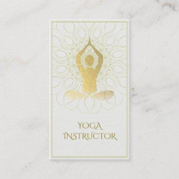 gold foil mandala floral yoga meditation om symbol business card