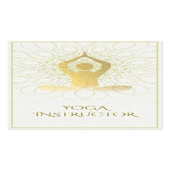 Small Gold Foil Mandala Floral Yoga Meditation Om Symbol Business Card Front View