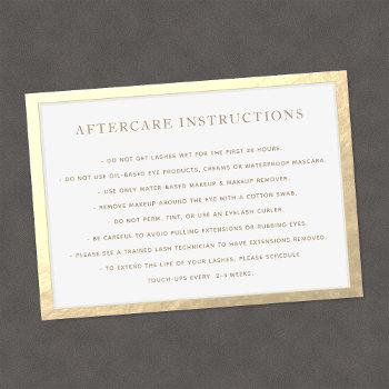 gold frame aftercare for lash extensions spa business card