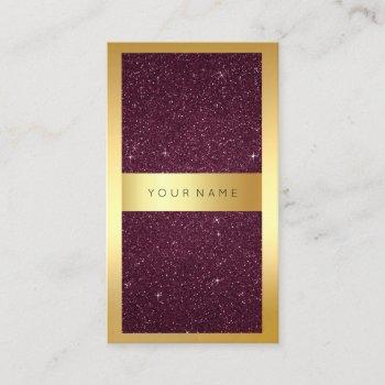 gold frame burgundy bordeaux glitter vertical business card
