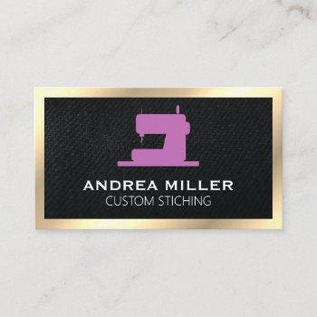 gold frame | manufacture sewing machine logo business card