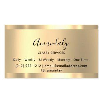 Small Gold Framed Elegant Professional Blue Ocean Business Card Back View
