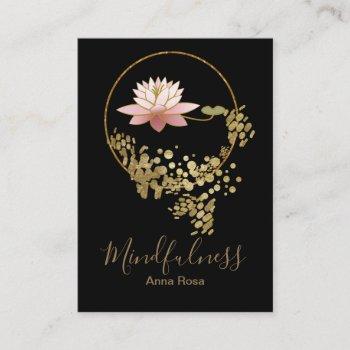 *~* gold glitter lotus yoga meditation mindfulness business card