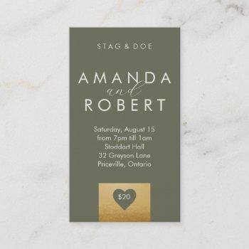 gold heart stag & doe ticket