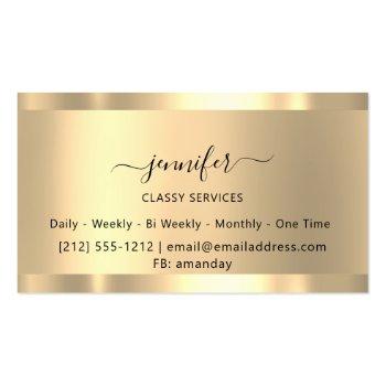 Small Gold  Holograph Nail Salon Mint  Hairdresser OmbrÉ Business Card Back View