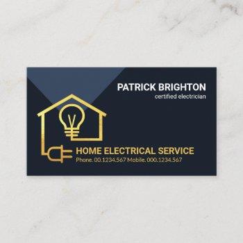 gold home electrical circuit wiring electrician business card