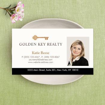 gold key real estate agent photo business card