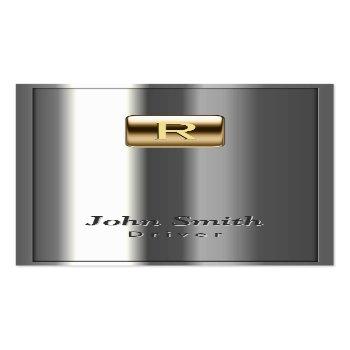 Small Gold Logo Metallic Driver Business Card Front View