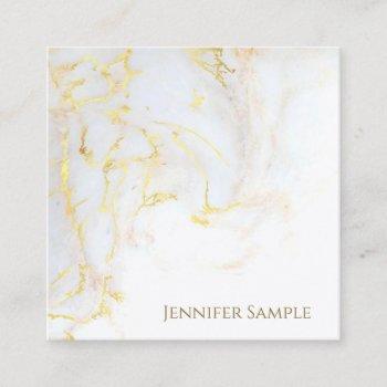 gold marble luxury template elegant golden modern square business card
