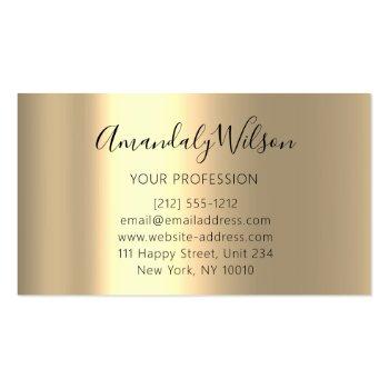 Small Gold Metal Professional Minimalism Geometry Business Card Back View