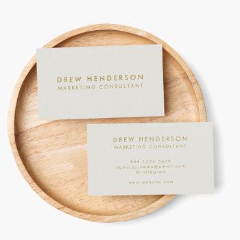 gold minimalist | modern elegant stylish gray business card