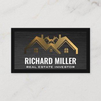 gold real estate roof | property investor business card