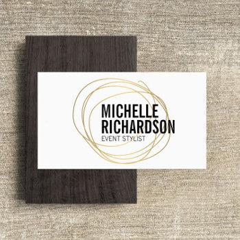 gold scribble with bold text abstract design business card