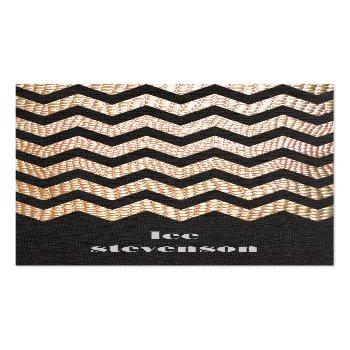 Small Gold Snake Skin Zig Zag Pattern Groupon Business Card Front View
