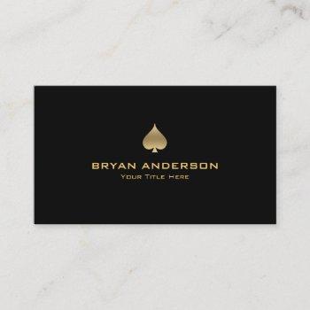 gold spade symbol business card