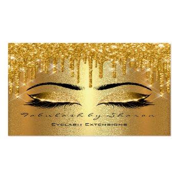 Small Gold Spark Makeup Artist Lashes Logo Luxury Square Business Card Front View