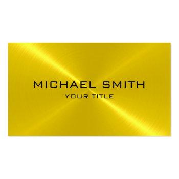 Small Gold Stainless Steel Metal Business Card Front View