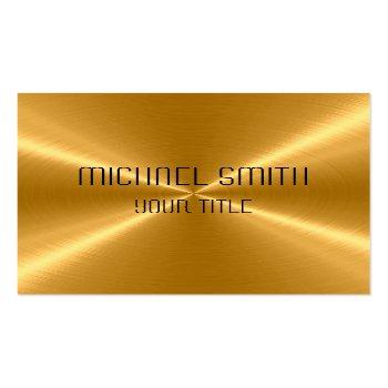 Small Gold Steel Metal Business Card Front View