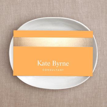 gold striped modern stylish orange business card