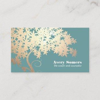 gold tree of life counselor therapist business card
