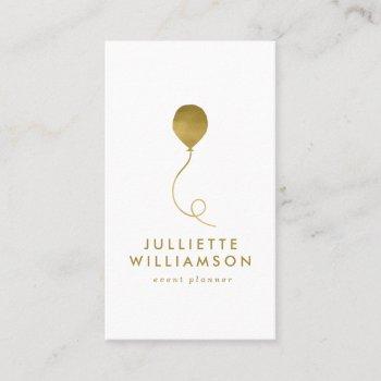 gold & white balloon event planner social media business card