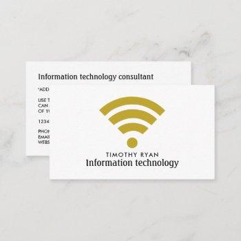 gold wi-fi logo, information technology, computer business card