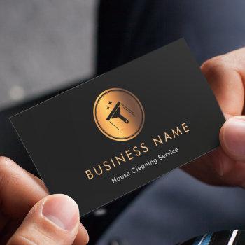 gold window cleaning logo cleaner sparkling  business card