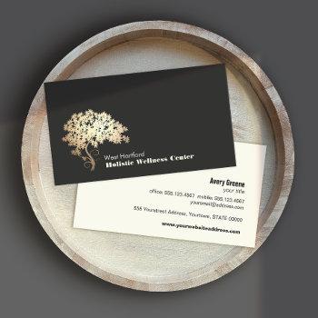 gold zen tree holistic and alternative health business card