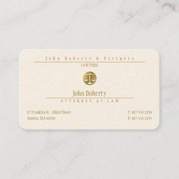 golden attorney at law | modern law firm business card