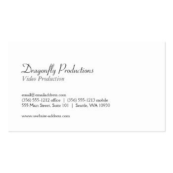 Small Golden Dragonfly Business Card Back View
