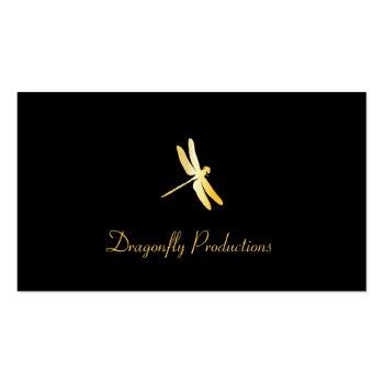Small Golden Dragonfly Business Card Front View